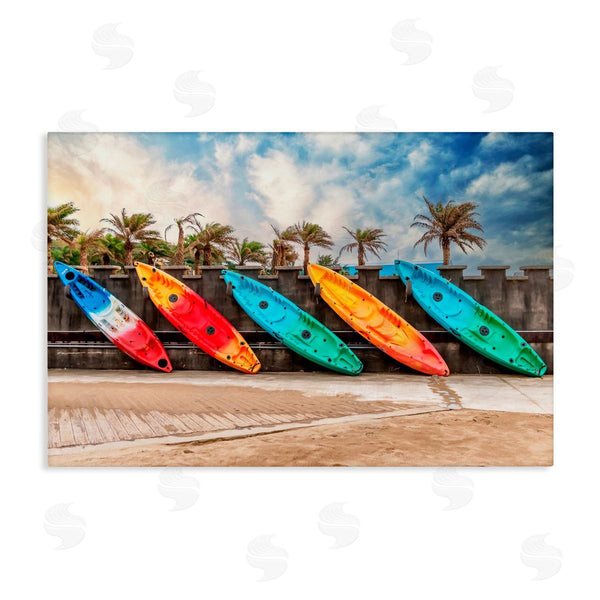stupell industries Richard Silver | Colorful Kayaks And Palms