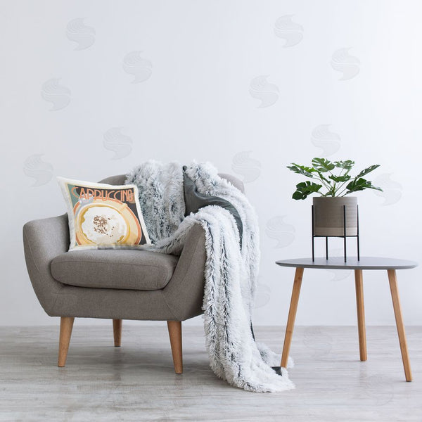 Stupell Industries Richard Weiss | Retro Cappuccino Mug Printed Throw Pillow