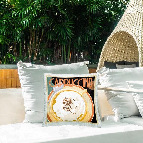 Stupell Industries Richard Weiss | Retro Cappuccino Mug Printed Throw Pillow