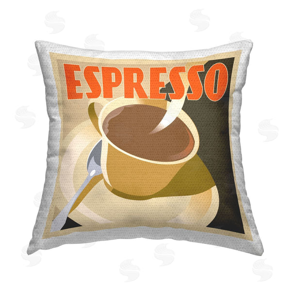 Stupell Industries Richard Weiss | Retro Espresso Mug Printed Throw Pillow