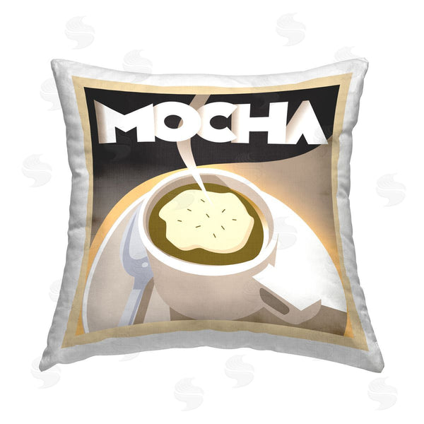 stupell industries Richard Weiss | Vintage Mocha Latte Printed Throw Pillow