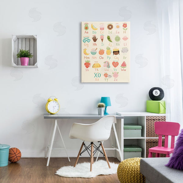 Stupell Industries Richelle Lynn Garn | Charming Alphabet Chart Desserts Taco Queen Unicorn Wall Art