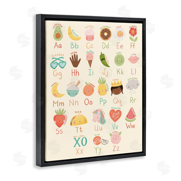 Stupell Industries Richelle Lynn Garn | Charming Alphabet Chart Desserts Taco Queen Unicorn Wall Art