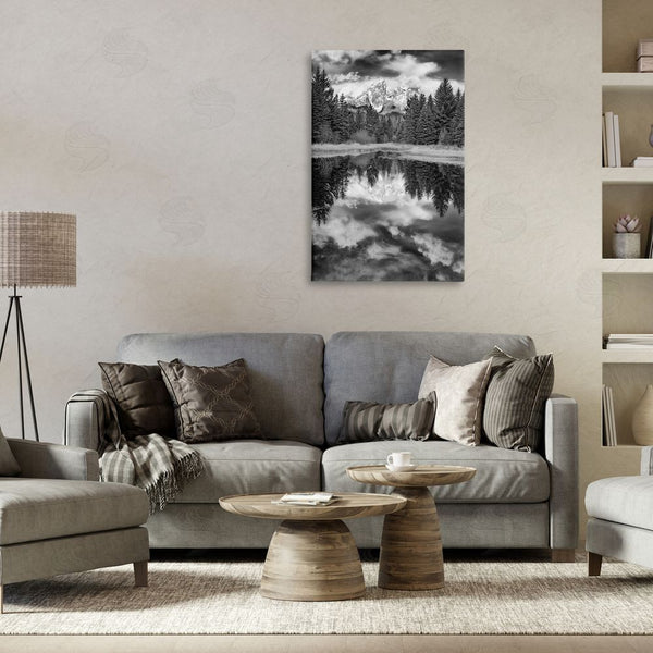 Stupell Industries Rick Berk | Black & White Forest Reflection Wall Art