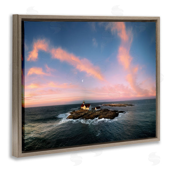 Stupell Industries Rick Berk | Coastal Island Moon Overhead Wall Art