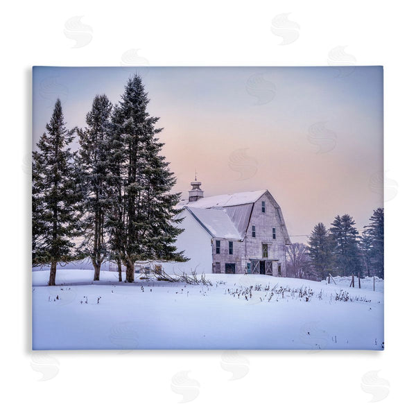 stupell industries Rick Berk | Winter Farmhouse Snow Landscape Wall Art
