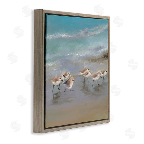 Stupell Industries Rick Novak | Coastal Sandpipers Beach Waves Shore Wall Art