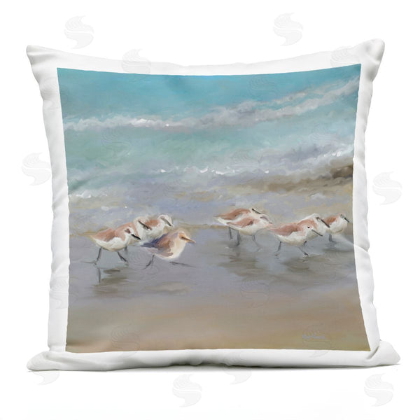 Stupell Industries Rick Novak | Coastal Sandpipers Shore Wildlife Printed Throw Pillow