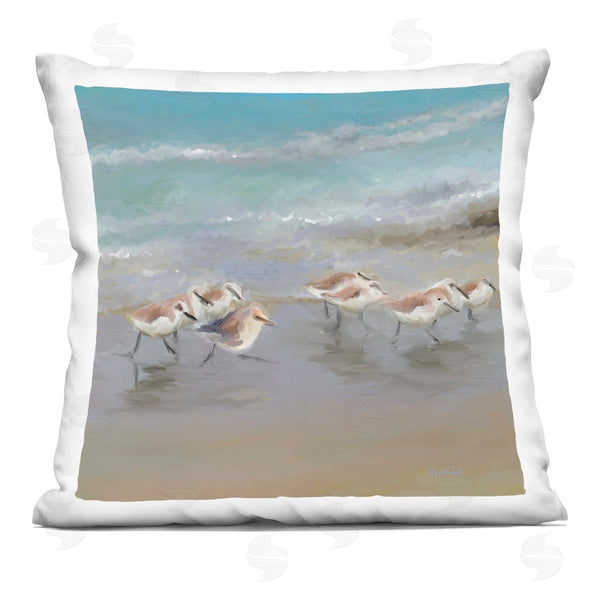 stupell industries Rick Novak | Coastal Sandpipers Shore Wildlife Printed Throw Pillow