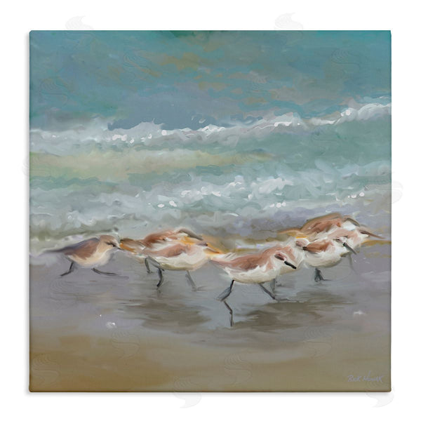 stupell industries Rick Novak | Nautical Sea Birds Shoreline Waves Wall Art