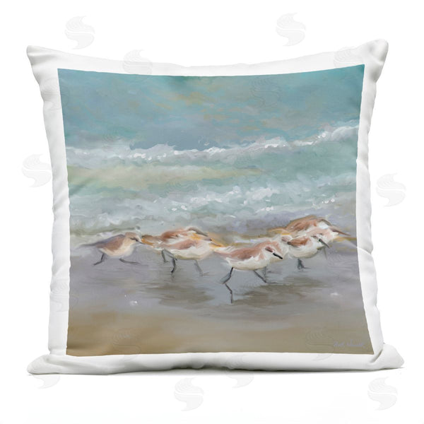 Stupell Industries Rick Novak | Sandpiper Birds Beach Waves Printed Throw Pillow