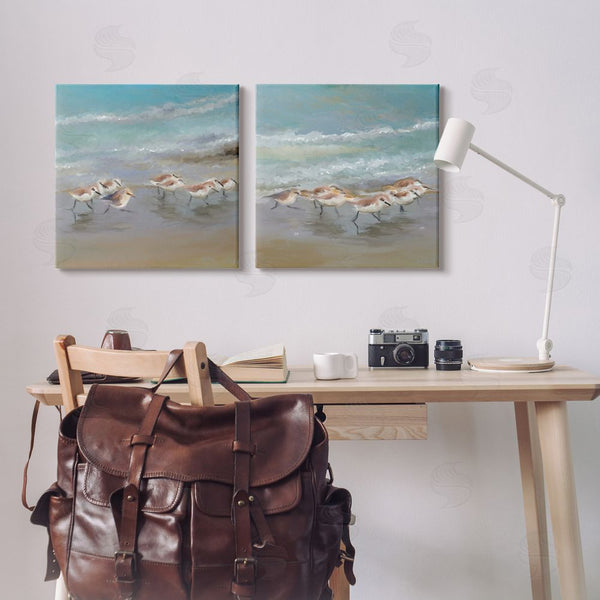 Stupell Industries Rick Novak | Sandpipers Flock Summer Beach Sand Wall Art
