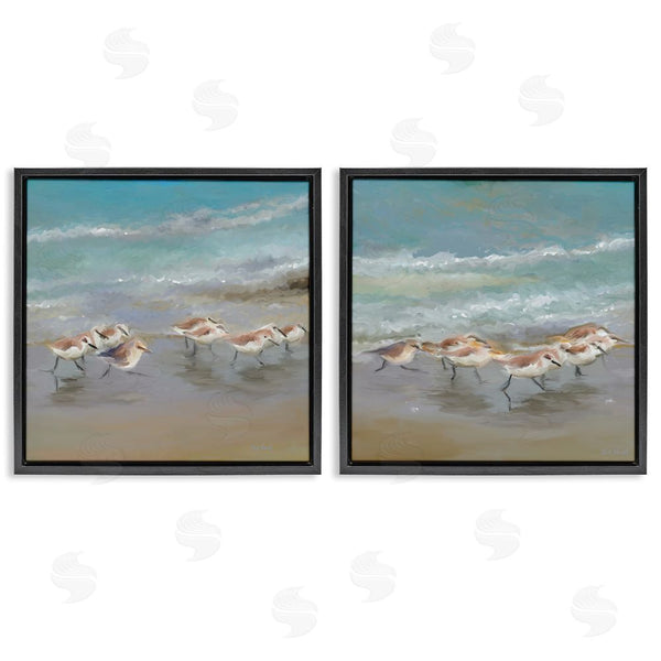 Stupell Industries Rick Novak | Sandpipers Flock Summer Beach Sand Wall Art