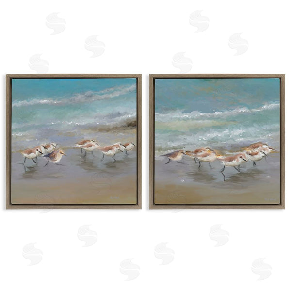 Stupell Industries Rick Novak | Sandpipers Flock Summer Beach Sand Wall Art