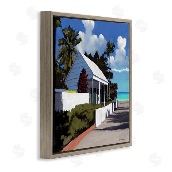 Stupell Industries Rick Novak | Waterfront House Road Beach Coast Wall Art