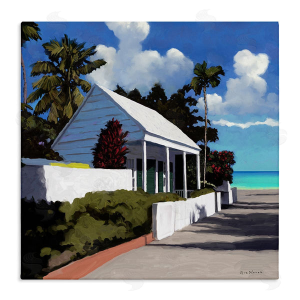stupell industries Rick Novak | Waterfront House Road Beach Coast Wall Art