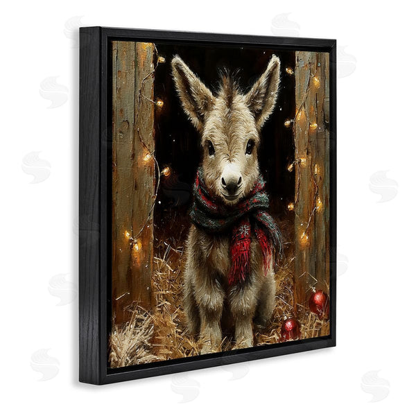 Stupell Industries Riley B | Baby Donkey & Holiday Lights