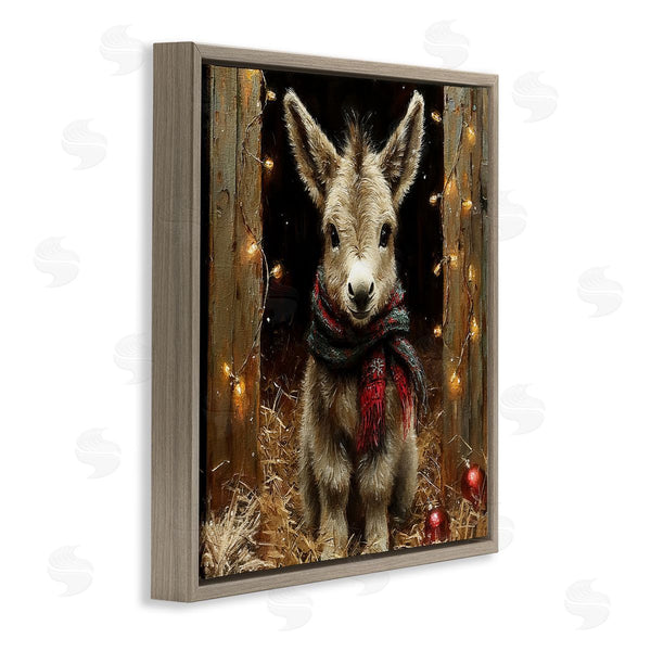 Stupell Industries Riley B | Baby Donkey & Holiday Lights
