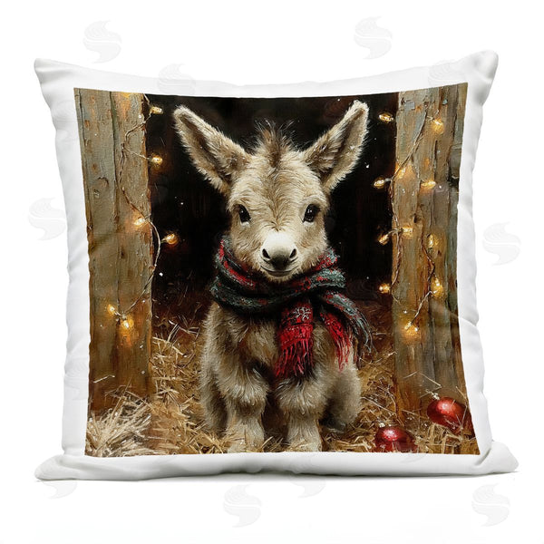 Stupell Industries Riley B | Baby Donkey & Holiday Lights Printed Throw Pillow