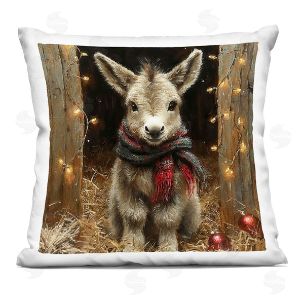 stupell industries Riley B | Baby Donkey & Holiday Lights Printed Throw Pillow