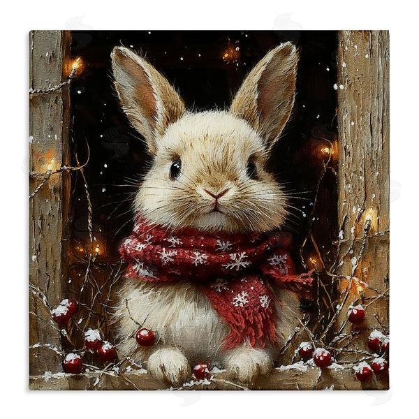 stupell industries Riley B | Bunny with Snowy Holly Berries