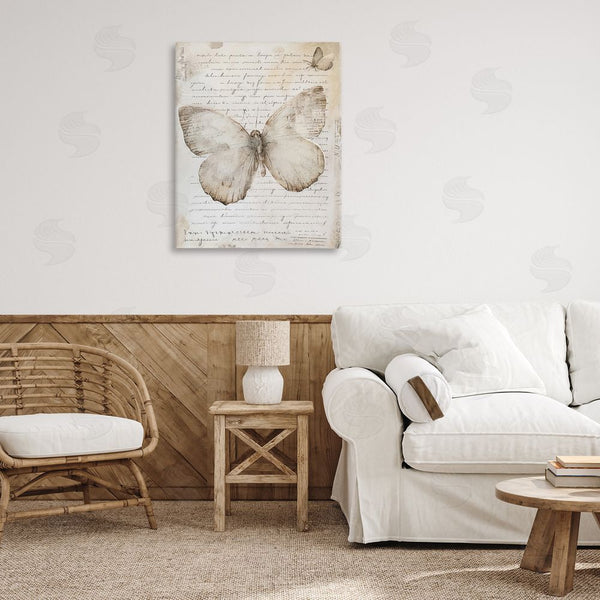 Stupell Industries Riley B | Butterfly & Vintage Cursive Wall Art