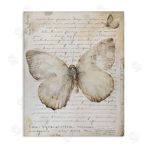 stupell industries Riley B | Butterfly & Vintage Cursive Wall Art
