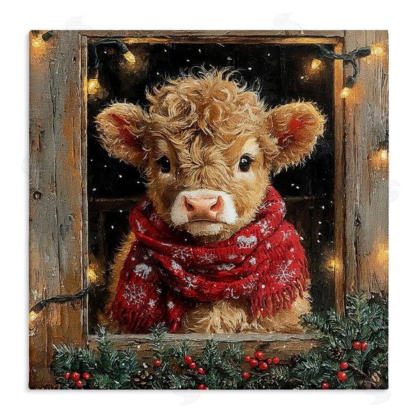stupell industries Riley B | Calf with Holly & Lights Garland