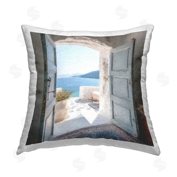Stupell Industries Riley B | Costal Door To Ocean Printed Throw Pillow