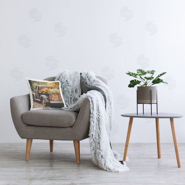 Stupell Industries Riley B | Fall Flowers Truck Printed Throw Pillow