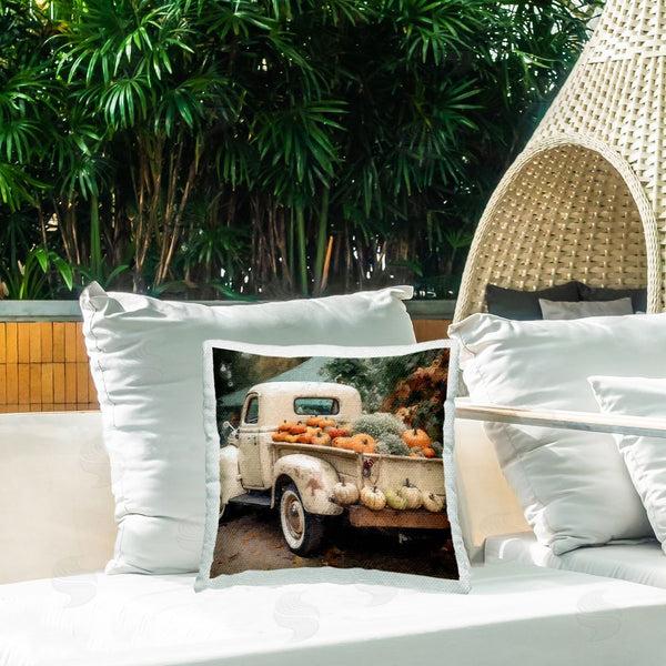 Stupell Industries Riley B | Fall Pumpkins Truck Printed Throw Pillow