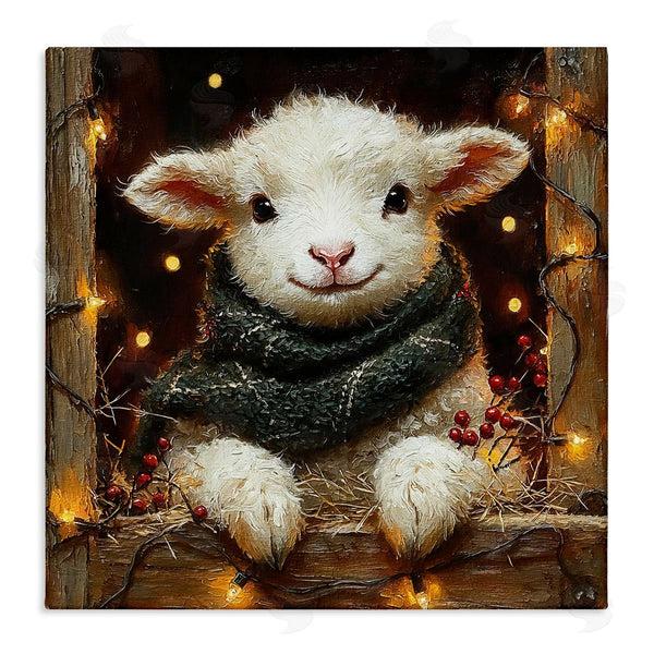 stupell industries Riley B | Festive Lamb with Holiday Lights