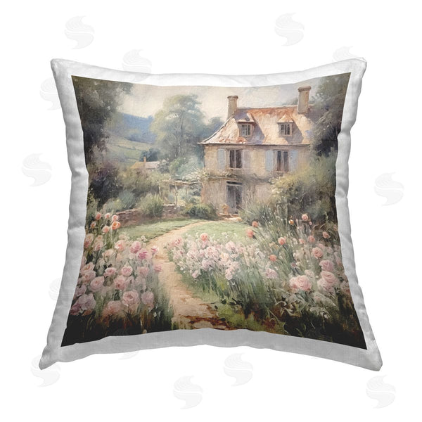 stupell industries Riley B | French Garden Cottage Printed Throw Pillow