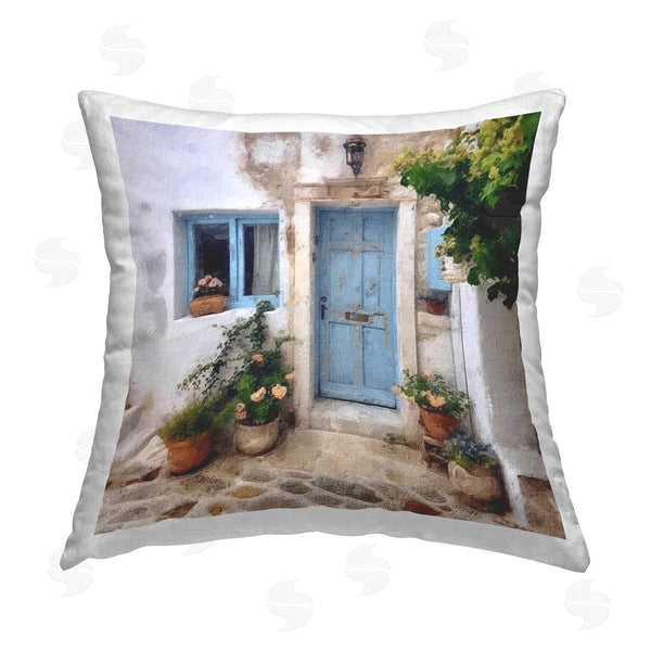 stupell industries Riley B | Greek Door Architecture Printed Throw Pillow