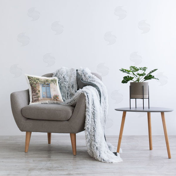 Stupell Industries Riley B | Greek Doorway With Tree Printed Throw Pillow