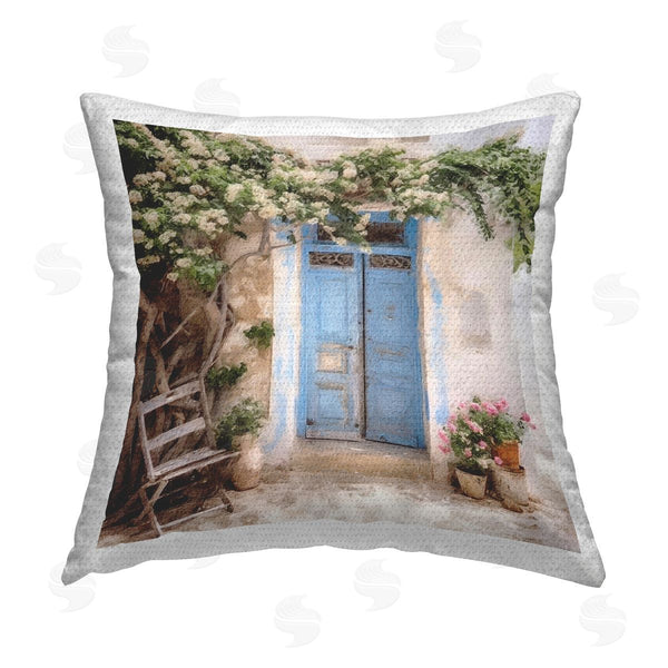 Stupell Industries Riley B | Greek Doorway With Tree Printed Throw Pillow