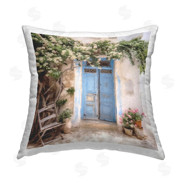 stupell industries Riley B | Greek Doorway with Tree Printed Throw Pillow
