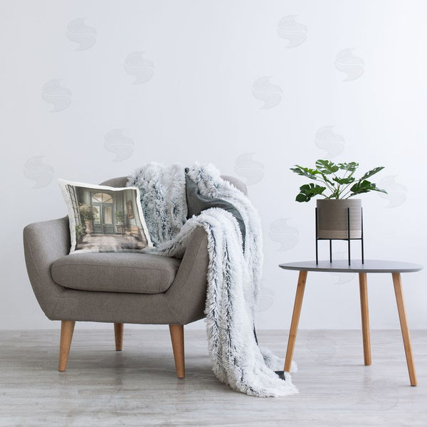 Stupell Industries Riley B | Green French Doors Printed Throw Pillow