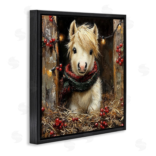 Stupell Industries Riley B | Horse Foal With Holly & Lights