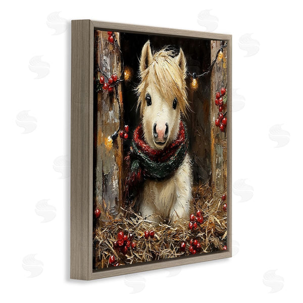 Stupell Industries Riley B | Horse Foal With Holly & Lights
