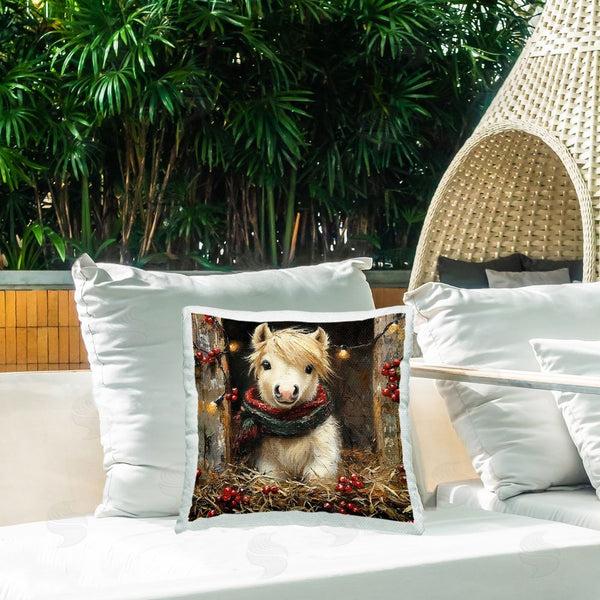 Stupell Industries Riley B | Horse Foal With Holly & Lights Printed Throw Pillow