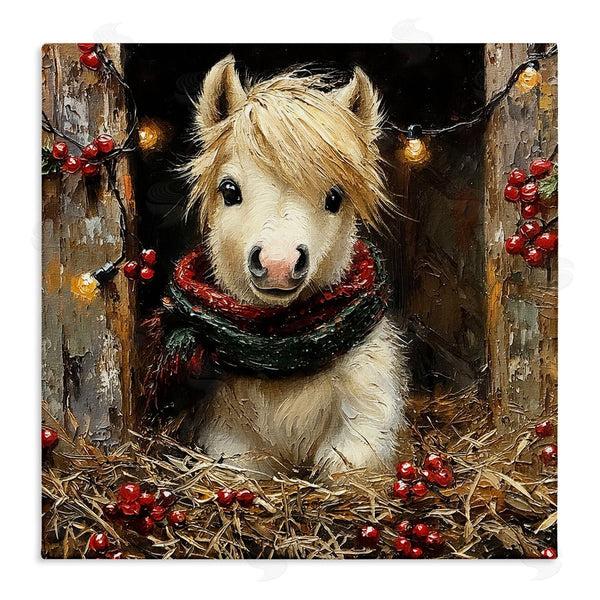 stupell industries Riley B | Horse Foal with Holly & Lights