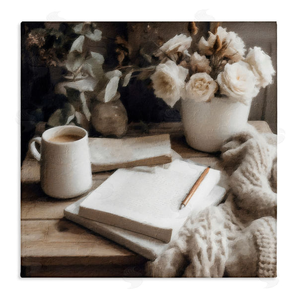 stupell industries Riley B | Morning Coffee & Journaling Wall Art