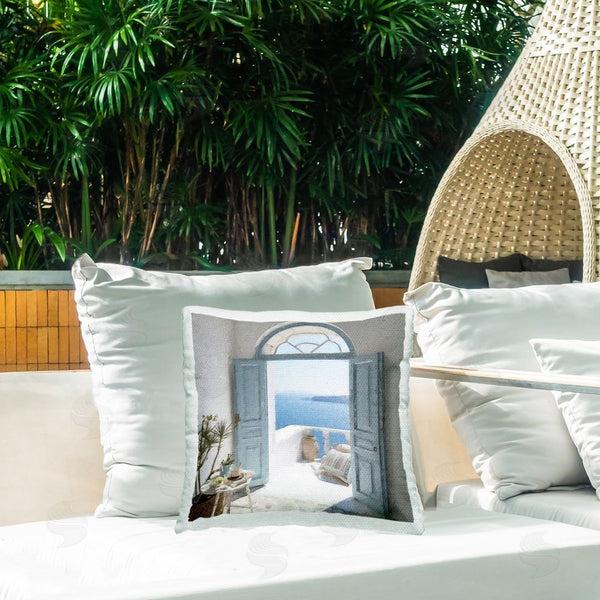 Stupell Industries Riley B | Open Doorway To Sea Printed Throw Pillow