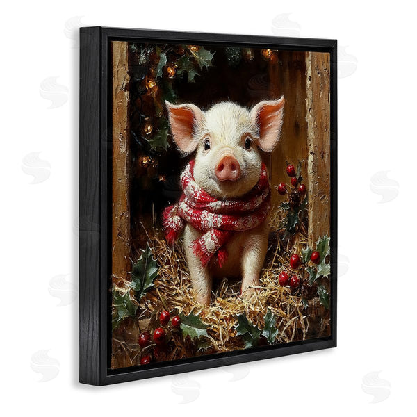 Stupell Industries Riley B | Pig With Holiday Garlands