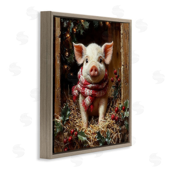 Stupell Industries Riley B | Pig With Holiday Garlands