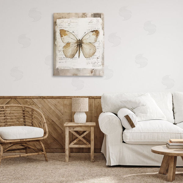 Stupell Industries Riley B | Rustic Butterfly Collage Wall Art