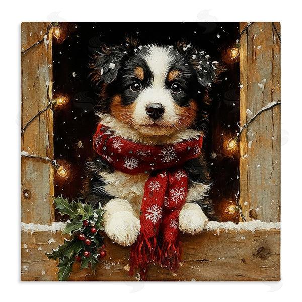 stupell industries Riley B | Snowy Christmas Lights Puppy