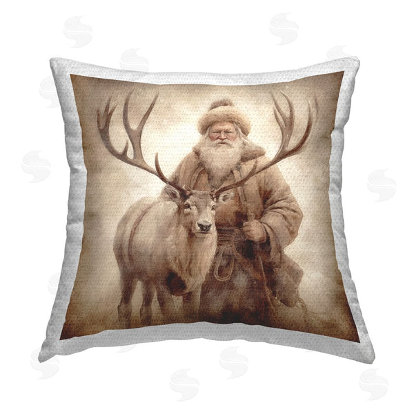 Stupell Industries Riley B | Traditional Santa & Elk Printed Throw Pillow