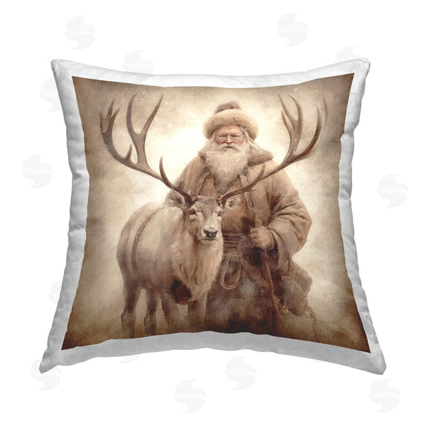 stupell industries Riley B | Traditional Santa & Elk Printed Throw Pillow